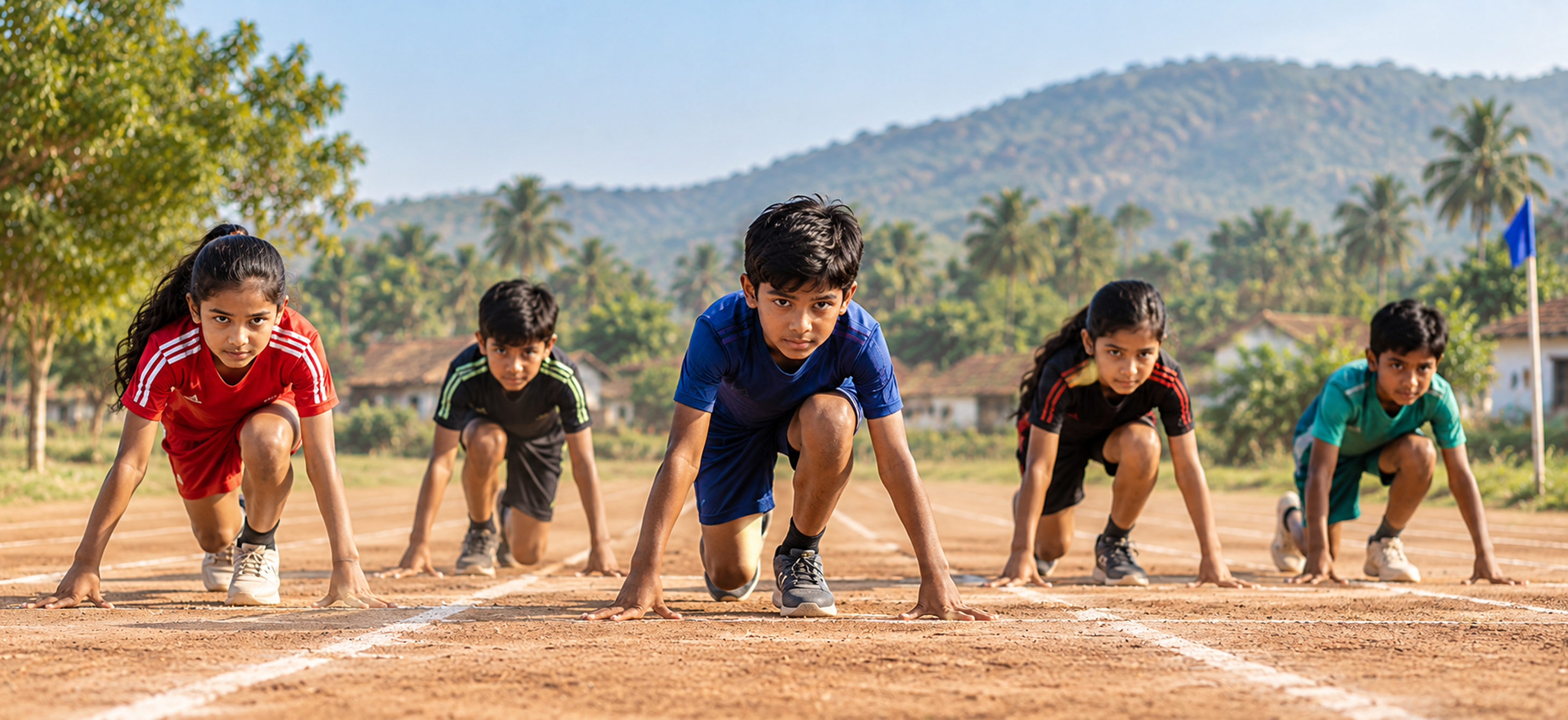 Rural India athletes at the starting line