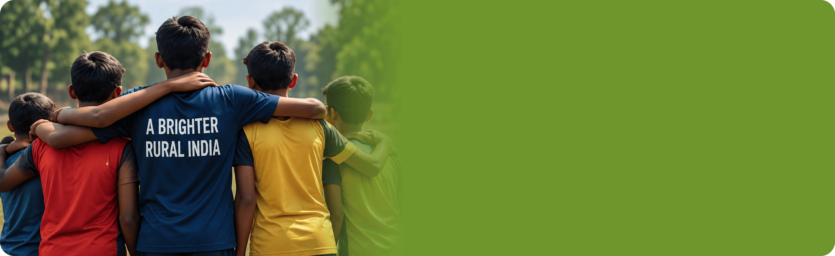 Children supporting each other in rural sports program